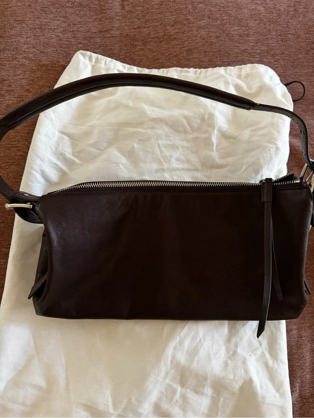 Belted Baguette Shoulder Bag